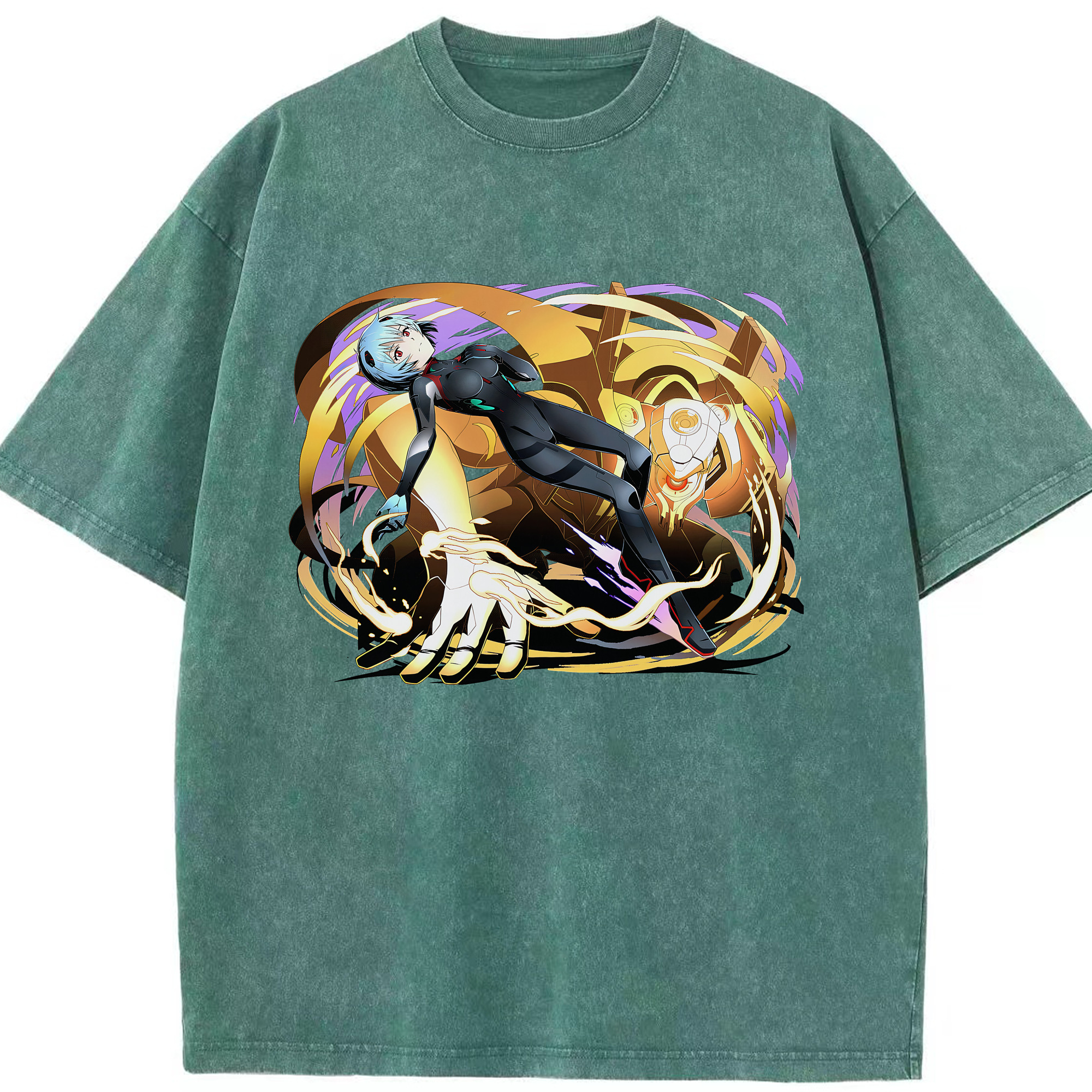 （画像用） EVA 新世紀エヴァンゲリオン 綿100% ヴィンテージ風 半袖Tシャツ（フロントプリント）